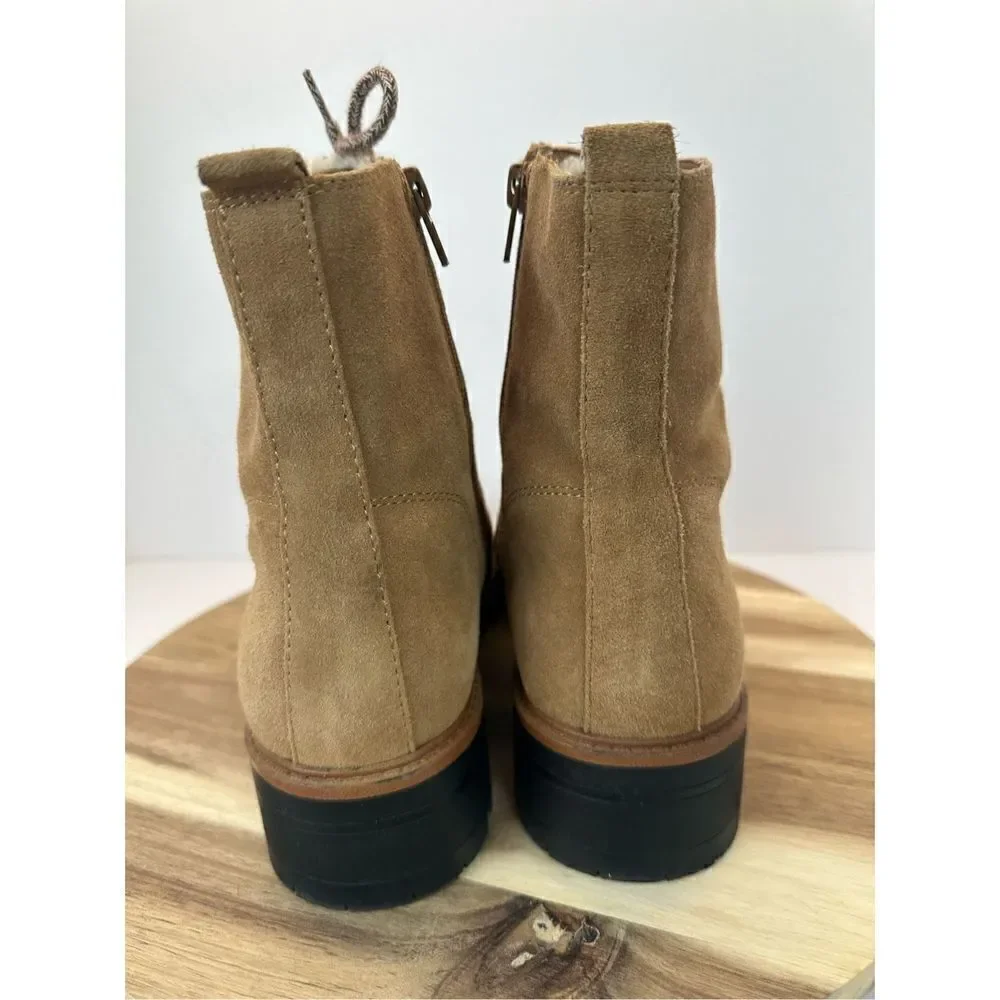 MARC FISHER size 10 IZMA Shearling Hiker Boots Booties Shoes